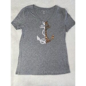 Tommy Hilfiger Relaxed Fit Women's S/ P Small Petite? Anchor Nautical T Shirt